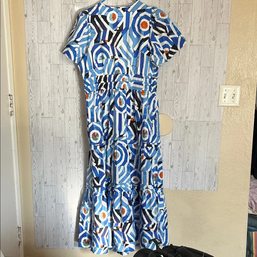 Anthropologie Blue and White Midi Dress - Picture 3 of 4